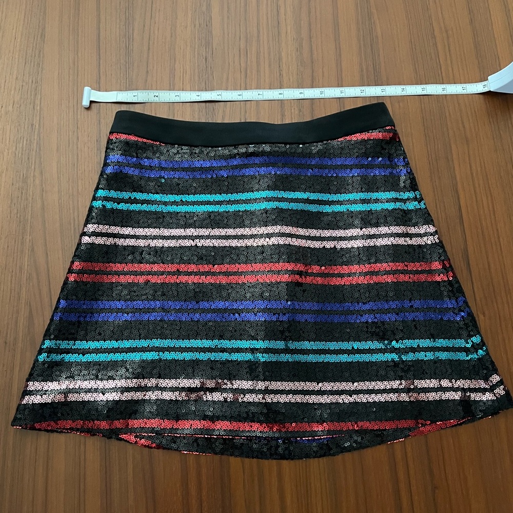 Elegant Black Multicolor Sequin mini Skirt Sz 0